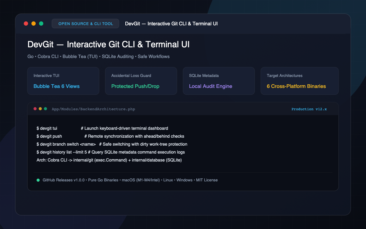 DevGit - Safer Git Assistant & Terminal UI