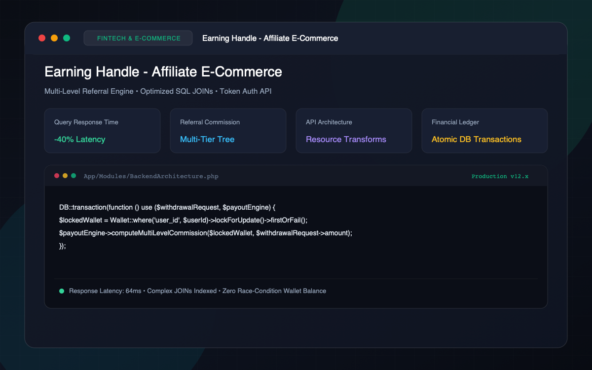 Earning Handle - Multi-Tier Affiliate & E-Commerce